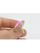 Oro amarillo de 14 quilates Amatista Anillo Estilo vintage vrc005y